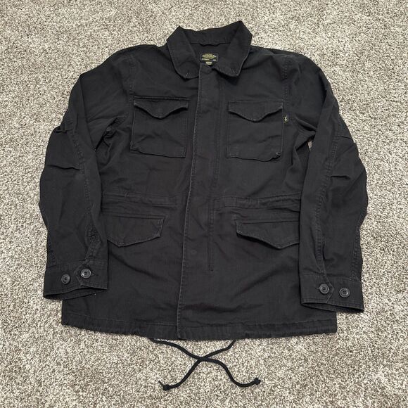 Alpha Industries Black Cold Weather Field Jacket Coat Men’s Medium US Military - Picture 1 of 13